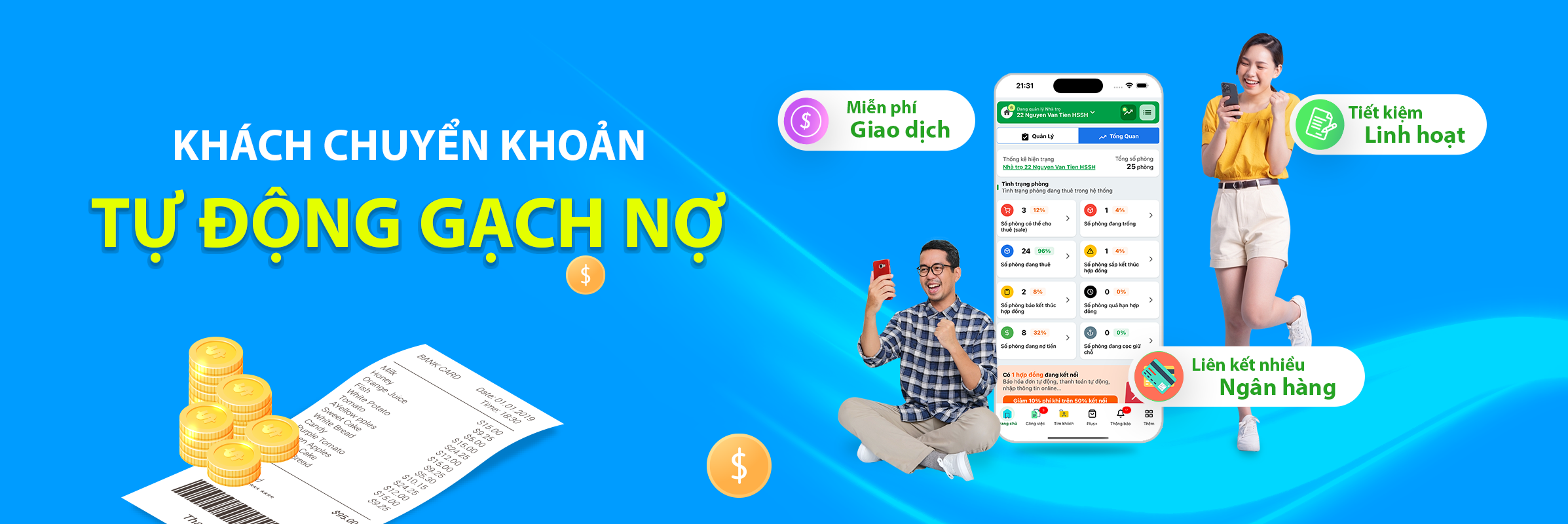 Gạch nợ tự động khi khách thuê chuyển khoản