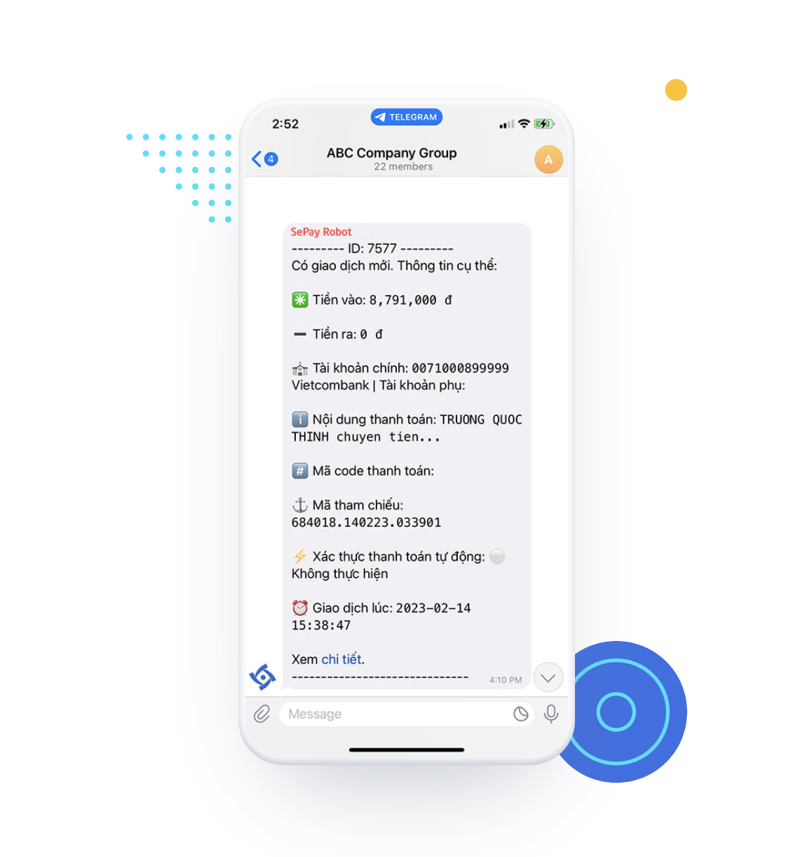 hóa đơn tiền nhà trên điện thoại di động